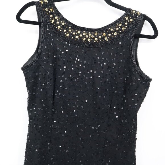 Stenay‎ Silk Beaded Dress Womens 8 Black Flapper Evening Wear Vintage 20's Style - Picture 9 of 16